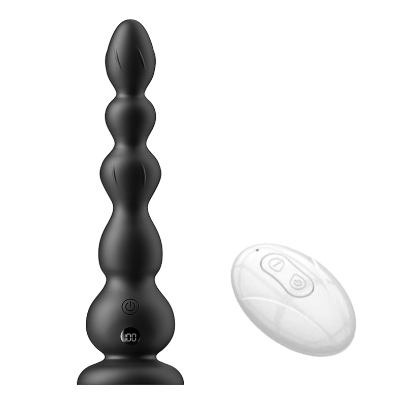 Vibrierender Analkugeln-Plug mit LED-Anzeige